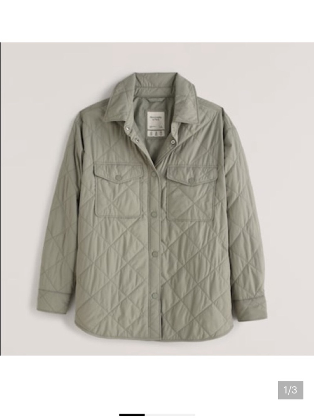 Abercrombie and Fitch sage green light quilted jacket M/L